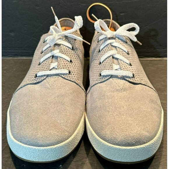 TOMS Payton Perforated Drizzle Gray Suede Lace Up Casual Sneakers  Size 10.5 - Picture 2 of 9